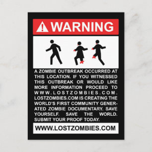 Waarschuwing Zombie Outbreak Briefkaart