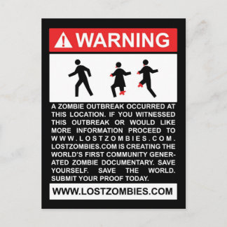 Waarschuwing Zombie Outbreak Briefkaart
