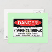 Waarschuwing - Zombie-uitbraak Briefkaart (Voorkant / Achterkant)