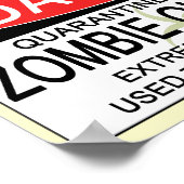 Waarschuwing - Zombie-uitbraak Poster (Hoek)