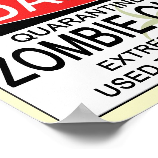 Waarschuwing - Zombie-uitbraak Poster (Hoek)