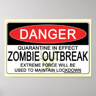 Waarschuwing - Zombie-uitbraak Poster