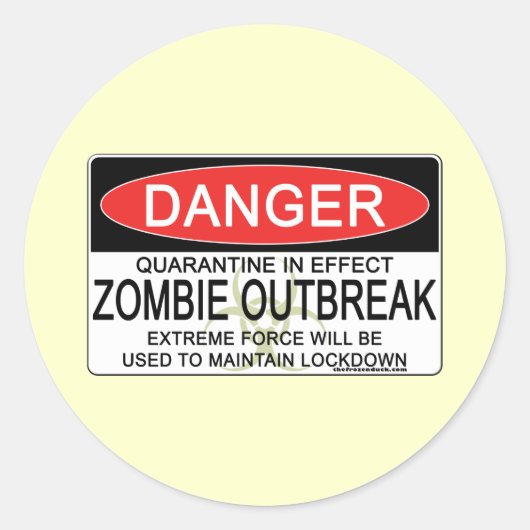 Waarschuwing - Zombie-uitbraak Ronde Sticker (Voorkant)