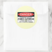 Waarschuwing - Zombie-uitbraak Ronde Sticker (Tas)