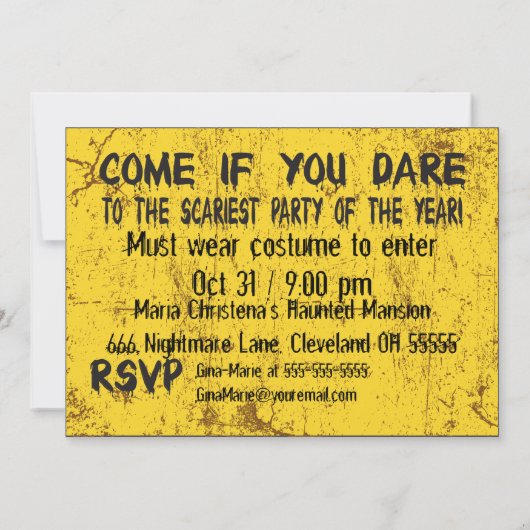 Waarschuwing Zombies Ahead Halloween Invitation Kaart (Achterkant)