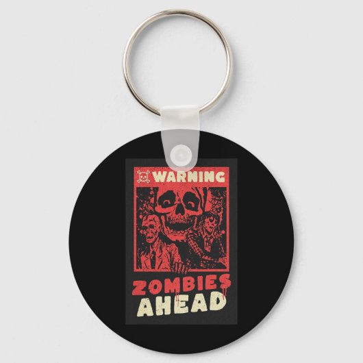 Waarschuwing Zombies Halloween kostuum Sleutelhanger (Voorkant)