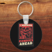 Waarschuwing Zombies Halloween kostuum Sleutelhanger (Voorkant)