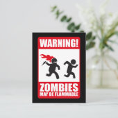 Waarschuwing: Zombiës is brandbaar Briefkaart (Staand voorkant)
