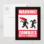 Waarschuwing: Zombiës is brandbaar Briefkaart (Voorkant / Achterkant)