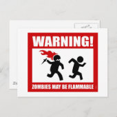 Waarschuwing! Zombiës kan ontvlambaar Briefkaart z (Voorkant / Achterkant)