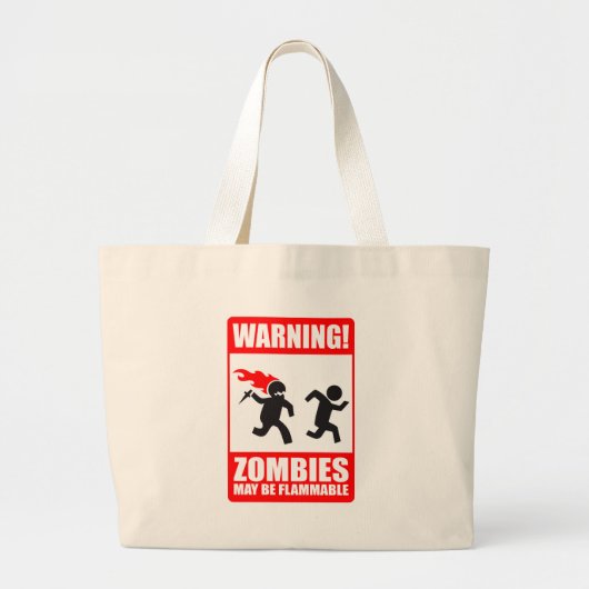 Waarschuwing! Zombiës kan ontvlambare Canvas tas z (Voorkant)