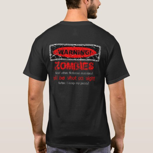 Waarschuwing: Zombies worden neergeschoten 3 (teru T-shirt (Achterkant)