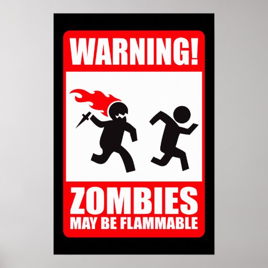Waarschuwing: Zombiës zijn ontvlambaar Poster (Voorkant)
