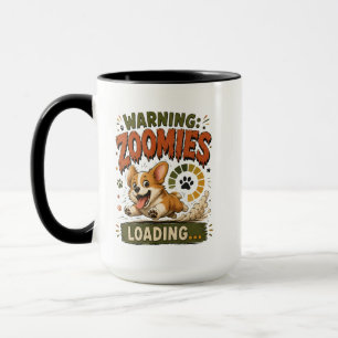 "Waarschuwing Zoomies Laden"Grappige Corgi liefheb Mok