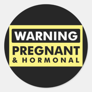 Waarschuwing: Zwangerschap en hormonaal Ronde Sticker