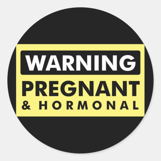 Waarschuwing: Zwangerschap en hormonaal Ronde Sticker (Voorkant)