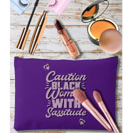 Waarschuwing Zwart Vrouw Met Sassitude Cosmetische Etui