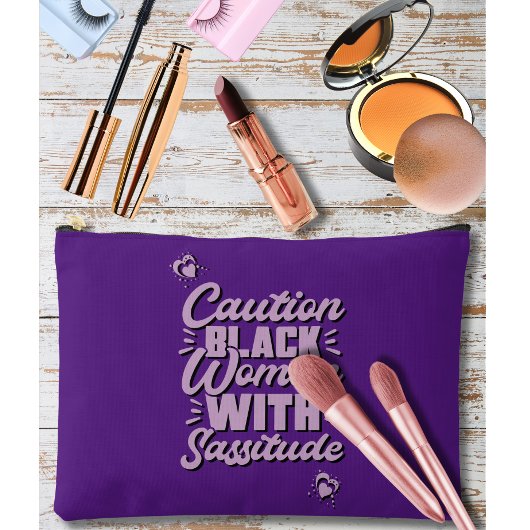 Waarschuwing Zwart Vrouw Met Sassitude Cosmetische Etui