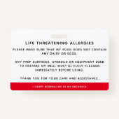 Waarschuwings-ID voor brandmelding bij kinderen Badge (Achterkant)