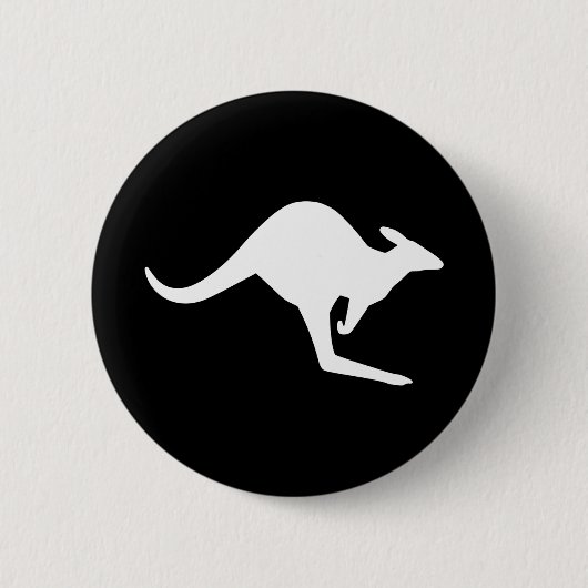 Waarschuwings Kangoeroe Ronde Button 5,7 Cm (Voorkant)