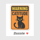 Waarschuwings Katitude Sticker (Vel)