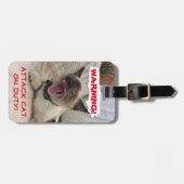 Waarschuwingsaanval Kat op dienst Sjabloon Bagagelabel (Voorkant horizontaal)