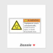 Waarschuwingsapparatuur automatisch labelen sticker (Vel)