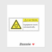 Waarschuwingsapparatuur begint label (Vel)