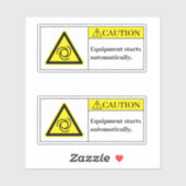 Waarschuwingsapparatuur begint label (Vel)