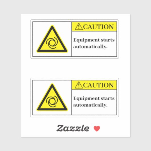 Waarschuwingsapparatuur begint label (Vel)