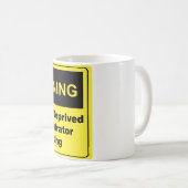 Waarschuwingsbeheerder affeine koffiemok (Voorkant rechts)