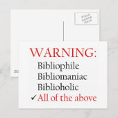 Waarschuwingsbericht Biblio Briefkaart (Voorkant / Achterkant)
