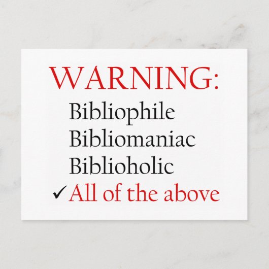 Waarschuwingsbericht Biblio Briefkaart (Voorkant)