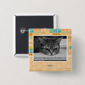 Waarschuwingsbericht voor bruinvissen vierkante button 5,1 cm (Voorkant /achterkant)