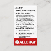  waarschuwingsberichten Kaart Visitekaartje (Achterkant)