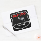 WAARSCHUWINGSBEVEILIGINGSCAMERA'S IN GEBRUIKSSTICK VIERKANTE STICKER (Envelop)