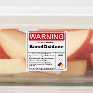 Waarschuwingsblad voor banale oxiden labels
