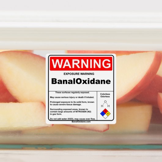 Waarschuwingsblad voor banale oxiden labels (Aangebracht)