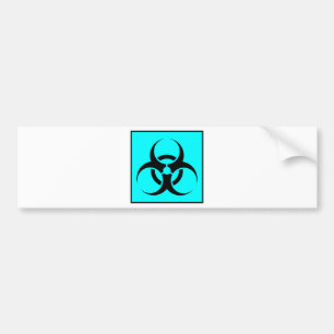 Waarschuwingsblauw Bio-gevaar of symbool voor biog Bumpersticker