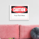 waarschuwingsbord canvas afdruk (Insitu (Woonkamer))