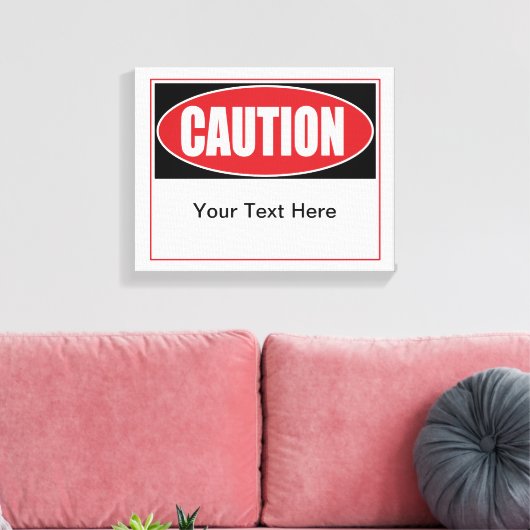  waarschuwingsbord canvas afdruk (Insitu (Woonkamer))