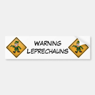 Waarschuwingsbord cartoon Leprechaun Bumpersticker