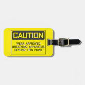 Waarschuwingsbord Draag goedgekeurd ademhalingsapp Bagagelabel (Voorkant horizontaal)