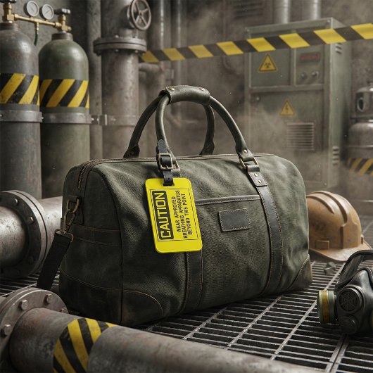 Waarschuwingsbord Draag goedgekeurd ademhalingsapp Bagagelabel