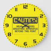 Waarschuwingsbord Draag goedgekeurd ademhalingsapp Grote Klok (Voorkant)