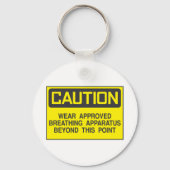 Waarschuwingsbord Draag goedgekeurd ademhalingsapp Sleutelhanger (Voorkant)
