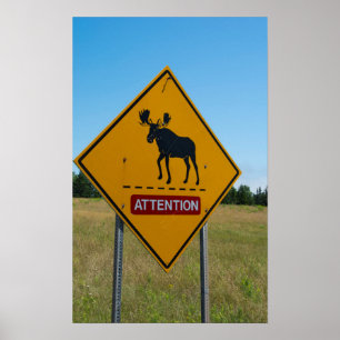 Waarschuwingsbord eland poster