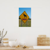 Waarschuwingsbord eland poster (Keuken)