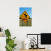 Waarschuwingsbord eland poster (Thuiskantoor)