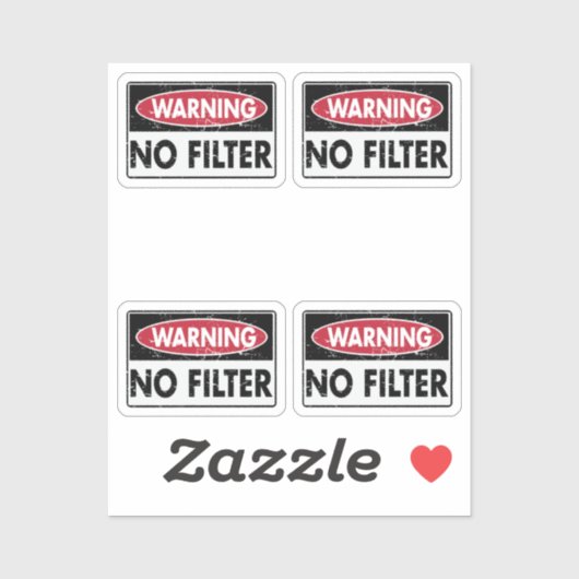 Waarschuwingsbord Geen filter Sticker (Vel)